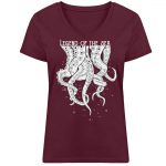 Legend of the Sea – Damen Bio V T-Shirt – burgundy