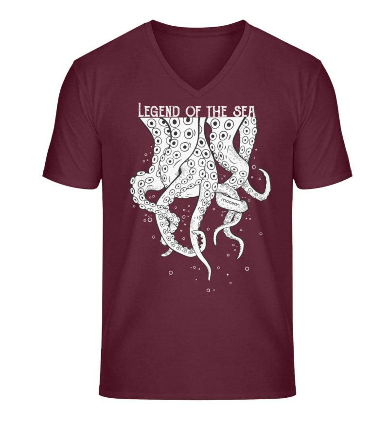 Legend of the Sea - Unisex Bio V T-Shirt - burgundy