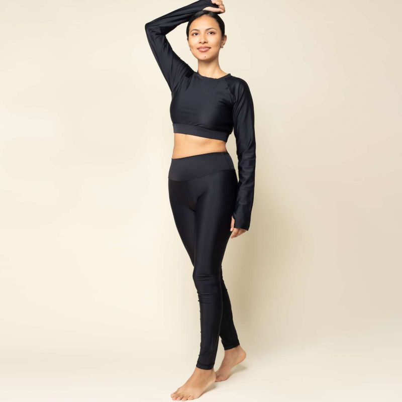 Long Sleeve Activewear recycled in black