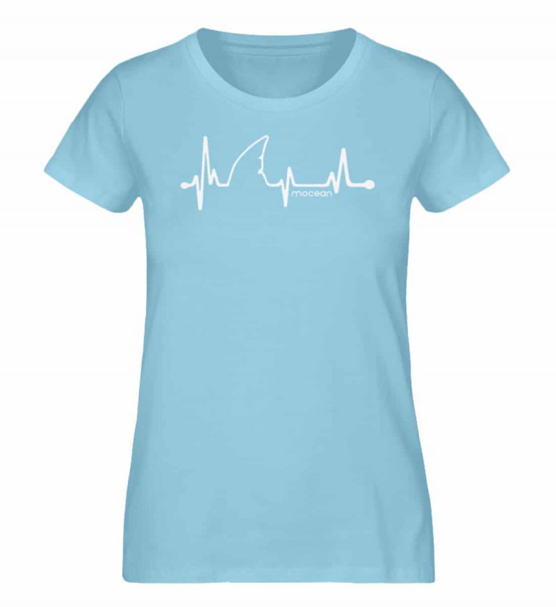 Love Shark - Damen Premium Bio T-Shirt - sky blue