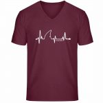 Love Shark – Unisex Bio V T-Shirt – burgundy