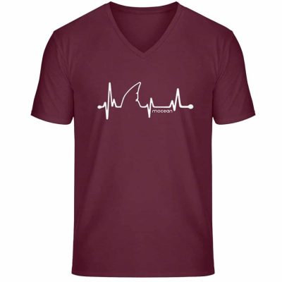 Love Shark - Unisex Bio V T-Shirt - burgundy