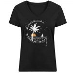 Meeresleben – Damen Bio V T-Shirt – black