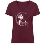 Meeresleben – Damen Bio V T-Shirt – burgundy