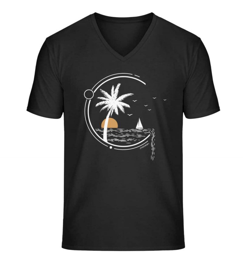 Meeresleben - Unisex Bio V T-Shirt - black