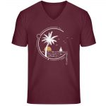 Meeresleben – Unisex Bio V T-Shirt – burgundy