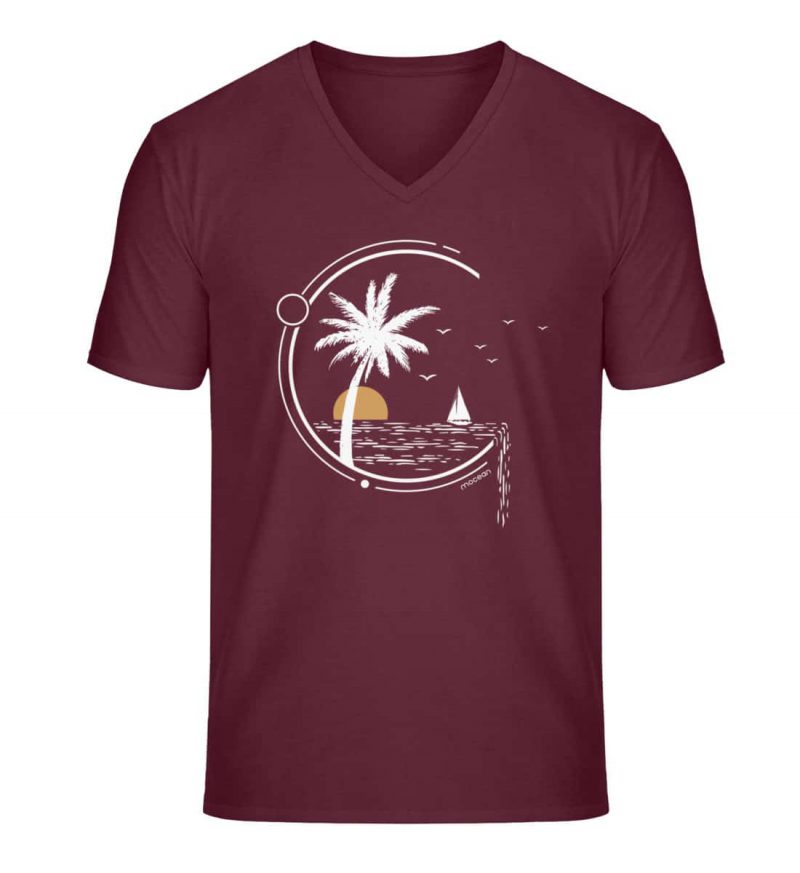 Meeresleben - Unisex Bio V T-Shirt - burgundy