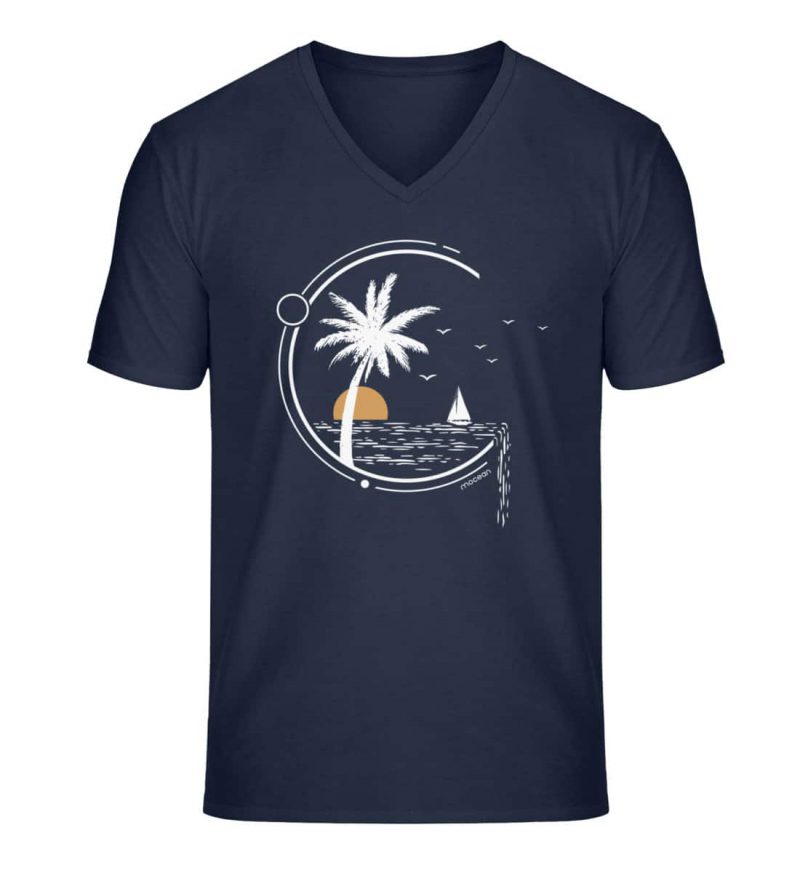 Meeresleben - Unisex Bio V T-Shirt - french navy