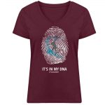 My DNA – Damen Bio V T-Shirt – burgundy