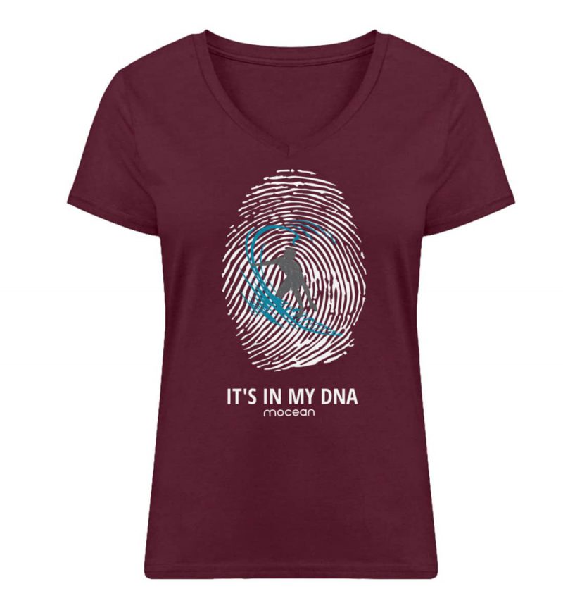 My DNA - Damen Bio V T-Shirt - burgundy