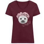 Oceanchild – Damen Bio V T-Shirt – burgundy