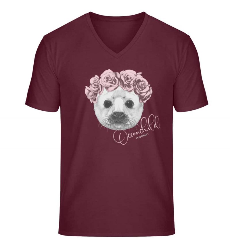 Oceanchild - Unisex Bio V T-Shirt - burgundy