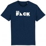 Organic T-Shirt “Oh Fack” aus Bio Baumwolle in Black Heather Blue