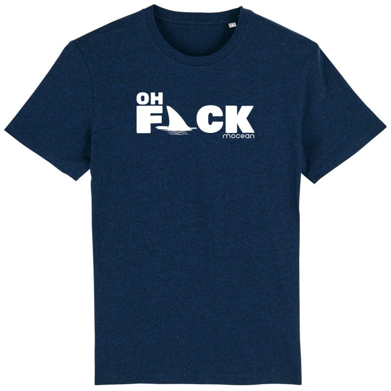 Unisex T-Shirt aus Biobaumwolle - "Oh Fack" - black heather blue