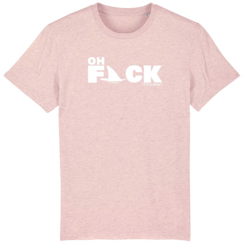 Unisex T-Shirt aus Biobaumwolle - "Oh Fack" - cream heather pink