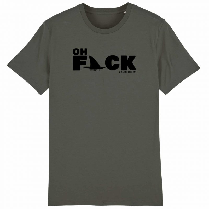 Unisex T-Shirt aus Biobaumwolle - "Oh Fack" - khaki