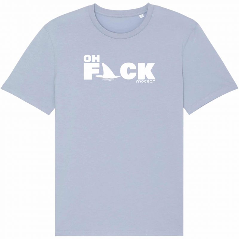 Unisex T-Shirt aus Biobaumwolle - "Oh Fack" - serene blue