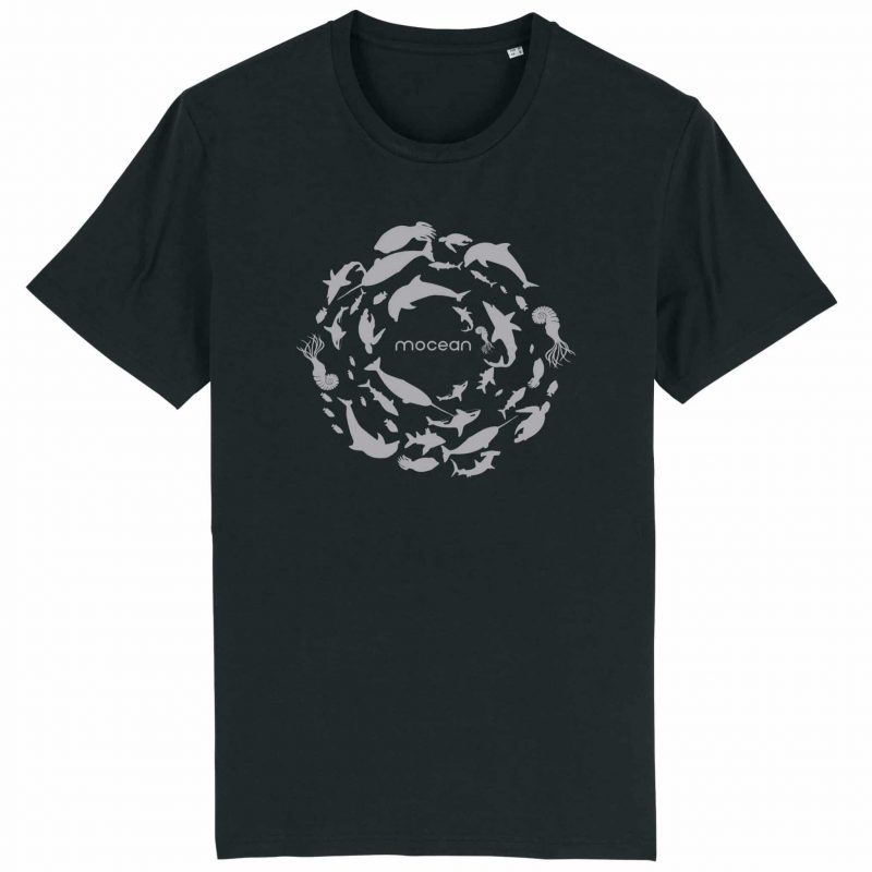 Unisex T-Shirt aus Biobaumwolle - "Fischkreis" in black