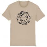 Organic T-Shirt “Fischkreis” aus Bio Baumwolle in Desert Dust