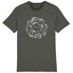 Organic T-Shirt “Fischkreis” aus Bio Baumwolle in Khaki