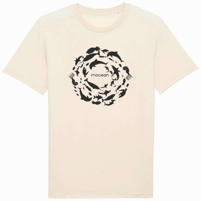Unisex T-Shirt aus Biobaumwolle - "Fischkreis" in Natural