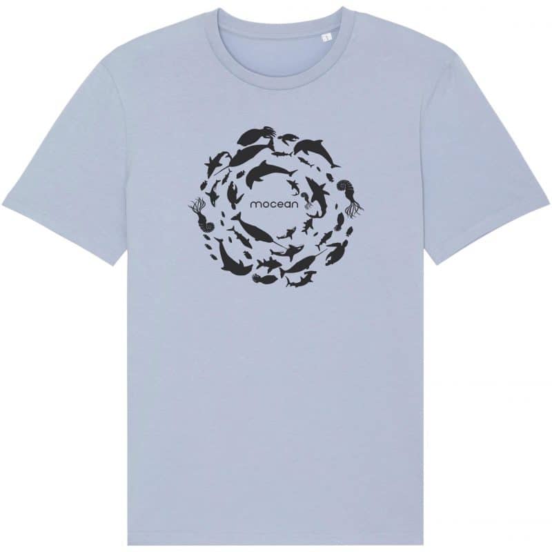 Unisex T-Shirt aus Biobaumwolle - "Fischkreis" in serene blue