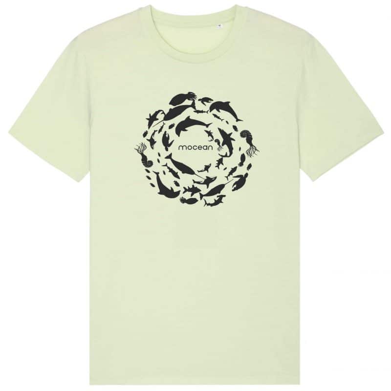 Unisex T-Shirt aus Biobaumwolle - "Fischkreis" in Stem Green