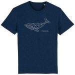 Organic T-Shirt “Geometrischer Wal” aus Bio Baumwolle in black heather blue