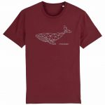 Organic T-Shirt “Geometrischer Wal” aus Bio Baumwolle in burgundy
