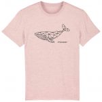 Organic T-Shirt “Geometrischer Wal” aus Bio Baumwolle in cream heather pink