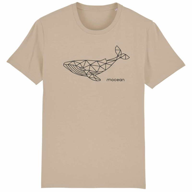 Unisex T-Shirt aus Biobaumwolle - "Geometrischer Wal" - desert dust