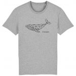 Organic T-Shirt “Geometrischer Wal” aus Bio Baumwolle in heather grey
