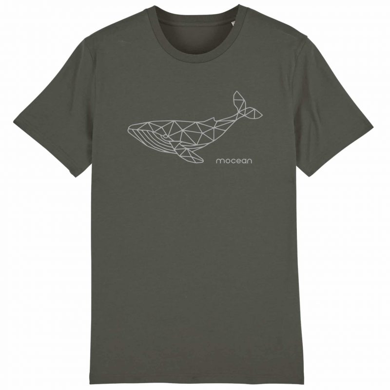 Unisex T-Shirt aus Biobaumwolle - "Geometrischer Wal" - khaki