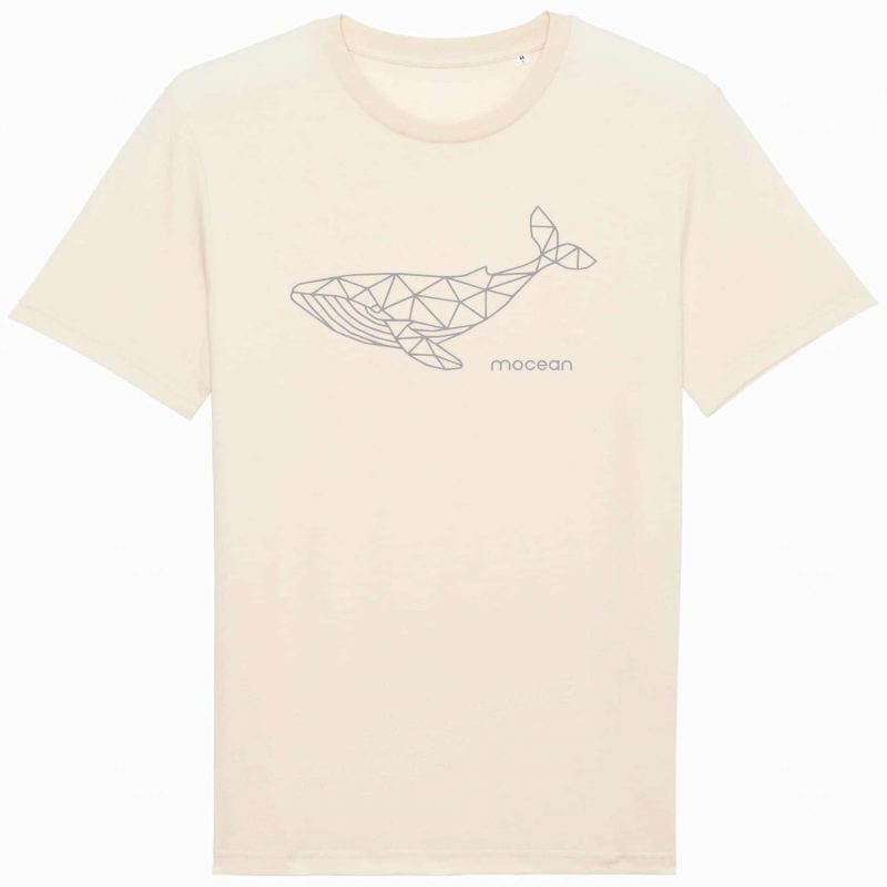 Unisex T-Shirt aus Biobaumwolle - "Geometrischer Wal" - natural