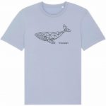 Organic T-Shirt “Geometrischer Wal” aus Bio Baumwolle in serene blue
