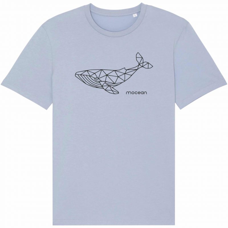 Unisex T-Shirt aus Biobaumwolle - "Geometrischer Wal" - serene blue