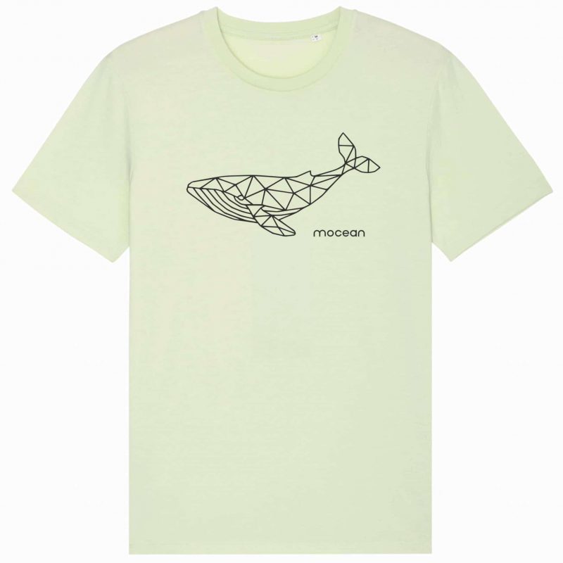 Unisex T-Shirt aus Biobaumwolle - "Geometrischer Wal" - stemgreen