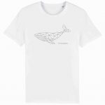 Organic T-Shirt “Geometrischer Wal” aus Bio Baumwolle in weiß