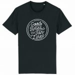 Organic T-Shirt “Good Times – Tan Lines” aus Bio Baumwolle in Black