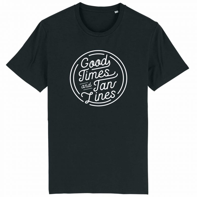 Unisex T-Shirt aus Biobaumwolle - "Good Times - Tan Lines" - black