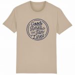 Organic T-Shirt “Good Times – Tan Lines” aus Bio Baumwolle in desert dust