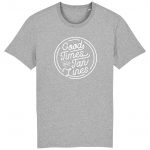 Organic T-Shirt “Good Times – Tan Lines” aus Bio Baumwolle in heather grey