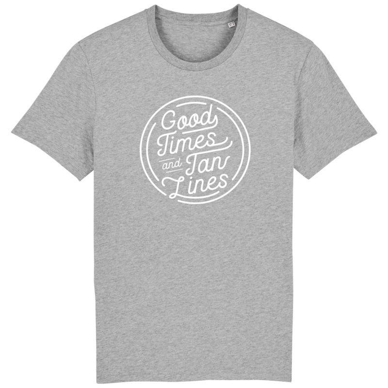 Unisex T-Shirt aus Biobaumwolle - "Good Times - Tan Lines" - heather grey
