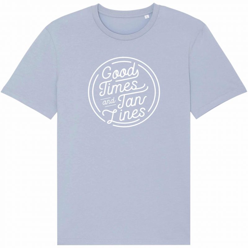 Unisex T-Shirt aus Biobaumwolle - "Good Times - Tan Lines" - serene blue