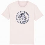Organic T-Shirt “Good Times – Tan Lines” aus Bio Baumwolle in vintage white
