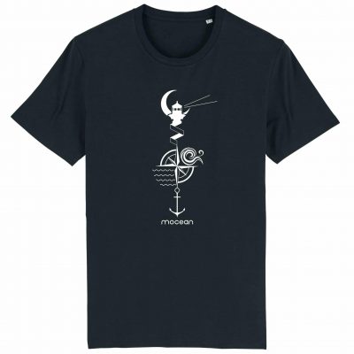 Unisex T-Shirt aus Biobaumwolle - "Leuchtturm" - black