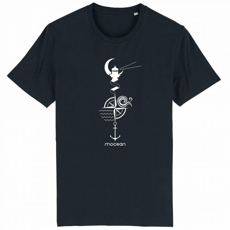 Unisex T-Shirt aus Biobaumwolle - "Leuchtturm" - black