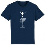 Organic T-Shirt “Leuchtturm” aus Bio Baumwolle in Black Heather Blue