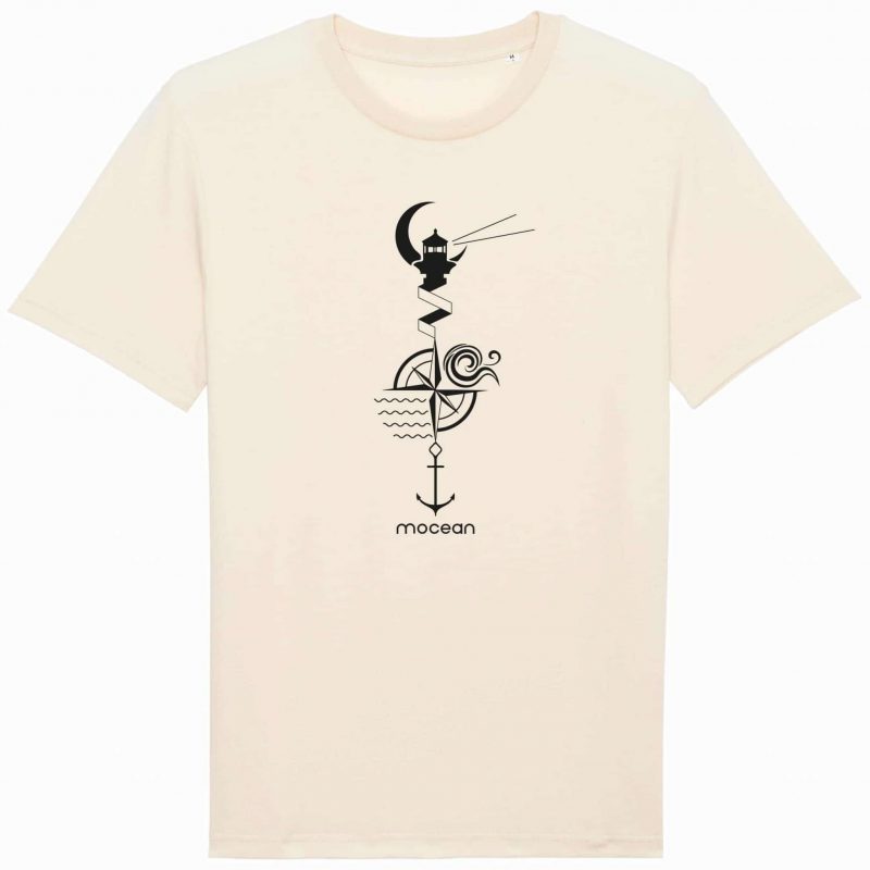 Unisex T-Shirt aus Biobaumwolle - "Leuchtturm" - natural