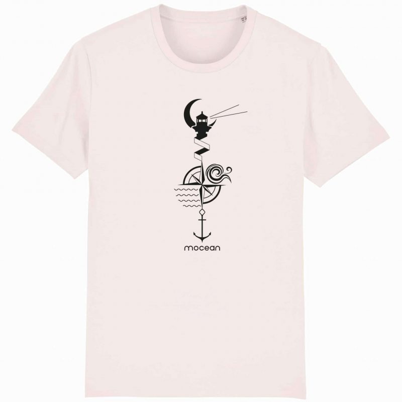 Unisex T-Shirt aus Biobaumwolle - "Leuchtturm" - vintage white
